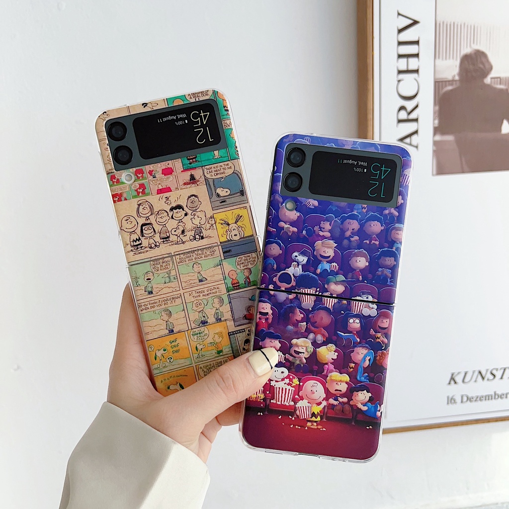 Ốp Điện Thoại Trong Suốt Họa Tiết Hoạt Hình Đơn Giản Cho Samsung Galaxy Z Flip4 Z Flip3 Samsung Z Flip4 Z Flip3