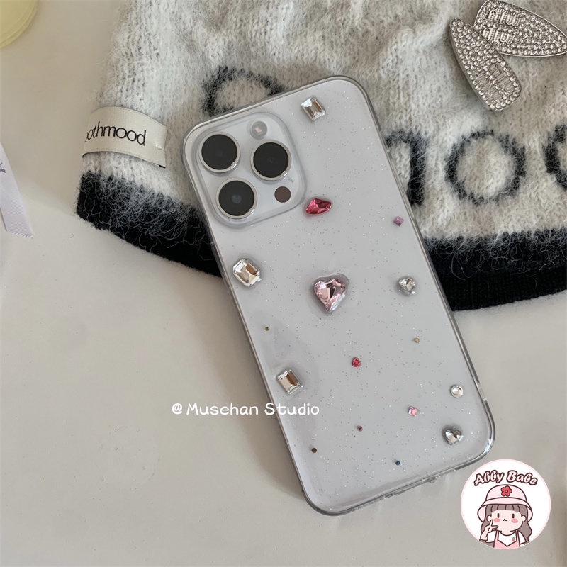 Ốp Điện Thoại TPU Mềm Chống Sốc Chống Dấu Vân Tay Đính Đá Giả Kim Cương 3D Lấp Lánh Cho IPhone 14 Pro Max 13 12 11 Pro Max