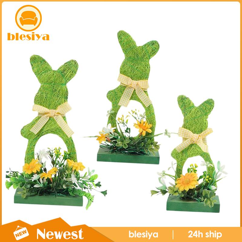 Set 3 Phụ Kiện Treo Trang Trí Bằng Gỗ Hình Thỏ Phục Sinh