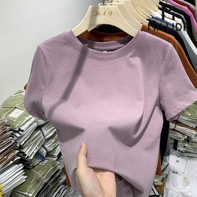 Áo Thun Cotton Cổ Tròn Tay Ngắn Dáng Rộng Thiết Kế Mới Thời Trang Mùa Hè Cho Nữ