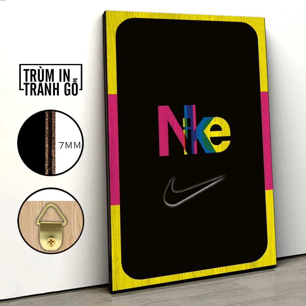 Tranh in gỗ trang trí nội thất Nike Họa Tiết Thời Trang Fashion Brand decor phòng ngủ phòng khách văn phòng