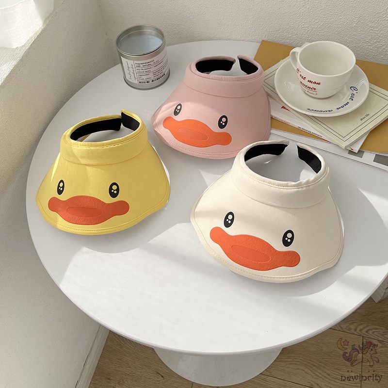 Mũ Lưỡi Trai Hở Chóp Chống Tia Cực Tím Họa Tiết Vịt Hoạt Hình Phong Cách Hàn Quốc Thời Trang Mùa Hè Cho Bé Trai