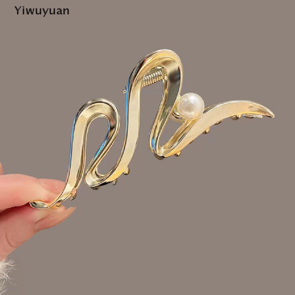 &lt; Yiwuyuan &gt; Kẹp Tóc Đuôi Ngựa Bằng Hợp Kim 11.5cm Màu Vàng Thời Trang Cho Nữ