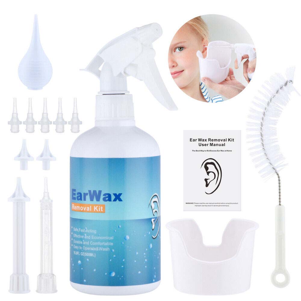Ear Wax Removal Kit Ear Irrigation Cleaning Kit For Ear Pick Irrigation Washer Bottle System Ear Cleaning, Water Syringe Kit