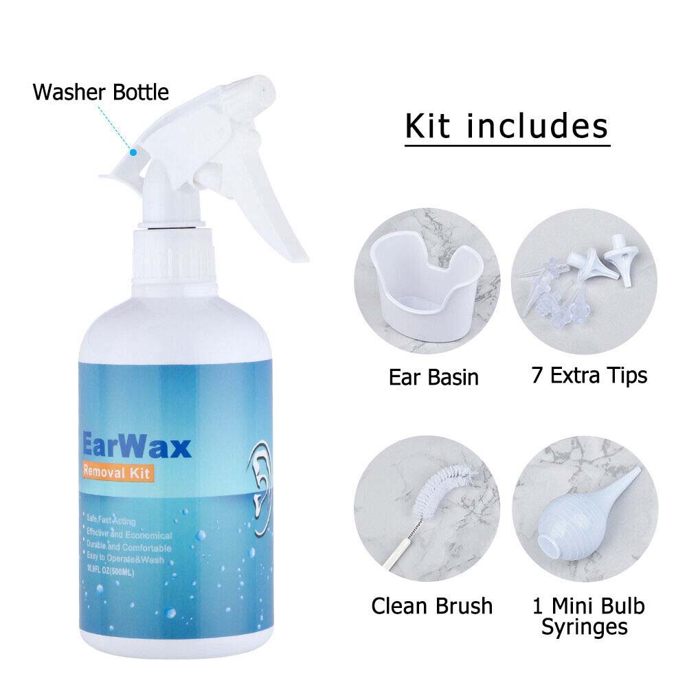 Ear Wax Removal Kit Ear Irrigation Cleaning Kit For Ear Pick Irrigation Washer Bottle System Ear Cleaning, Water Syringe Kit
