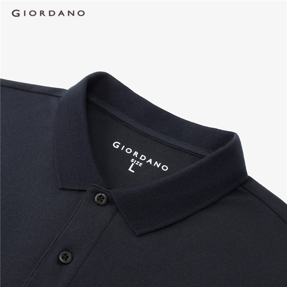 Áo thun polo GIORDANO 13013206 thêu họa tiết cú màu tương phản thời trang dành cho nam