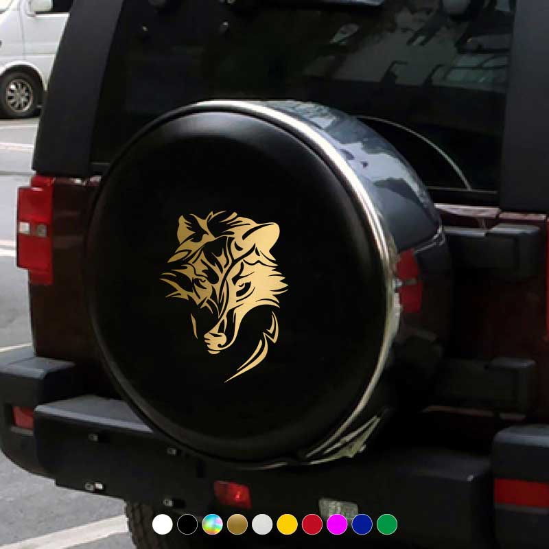 Sticker Vinyl Hình Chó Sói Vui Nhộn Dán Trang Trí Xe Hơi / Xe Máy / Laptop
