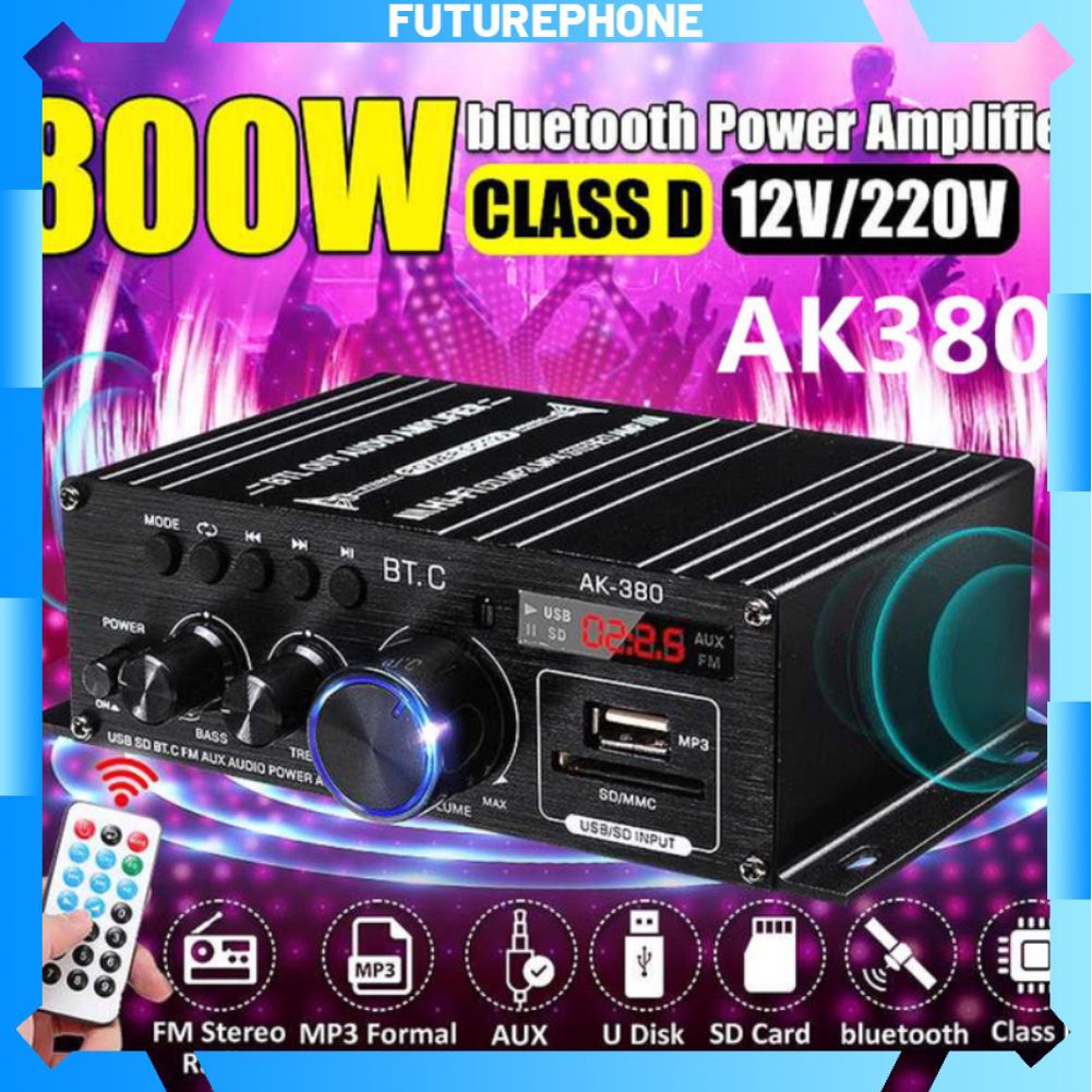 Bộ Khuếch Đại Công Suất Âm Thanh Bộ Khuếch Đại Loa Ak380 800W Cho Xe Hơi Cd Mp3 Điện Thoại Bộ Khuếch Đại Bluetooth Karaoke Rạp Hát Tại Nhà Tương Lai