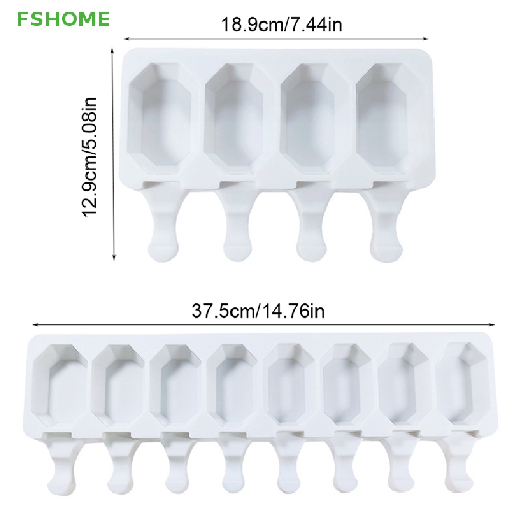 Khuôn Silicon Làm Kem Que 4 / 8 Lỗ Mới