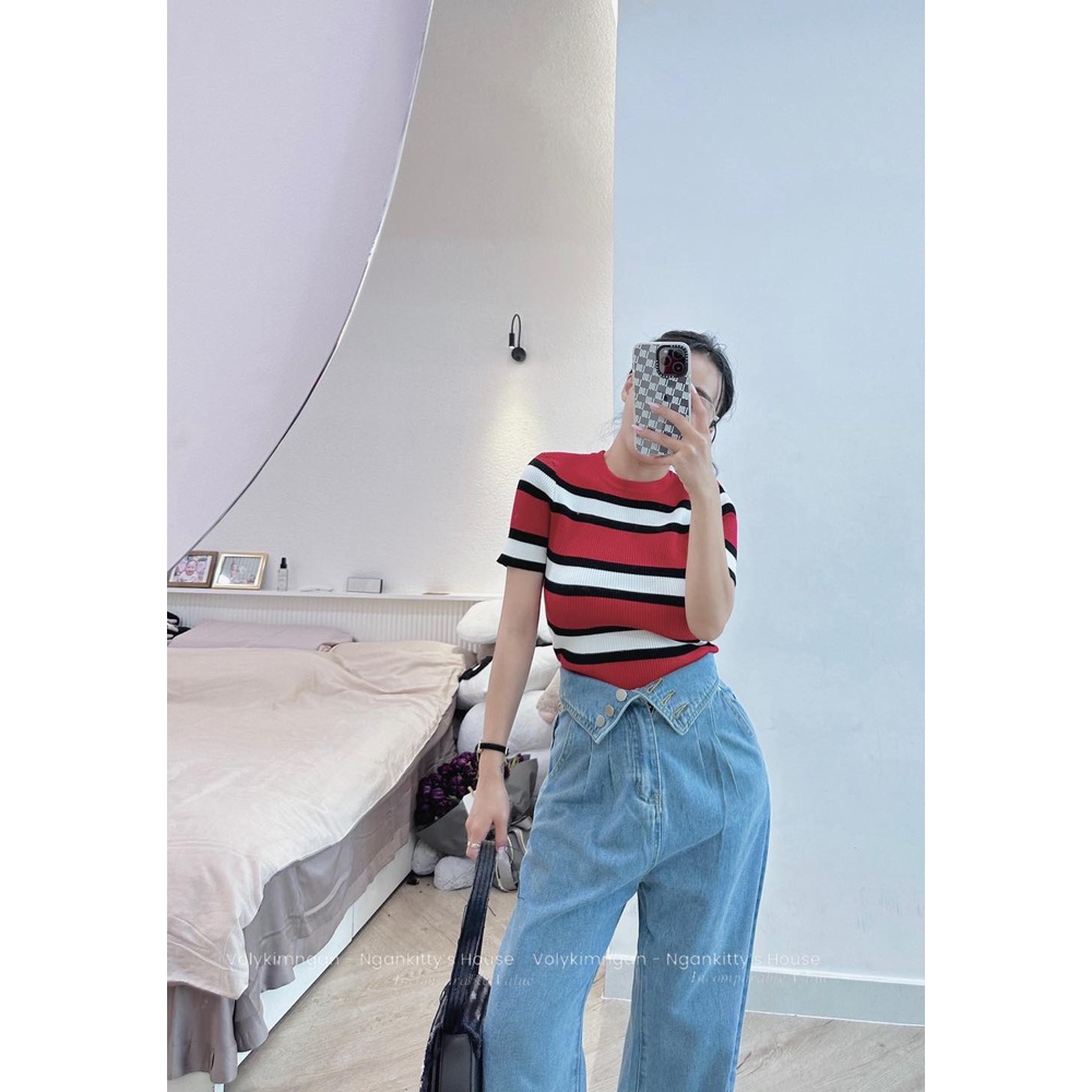 Áo len mon.te.gi sọc màu