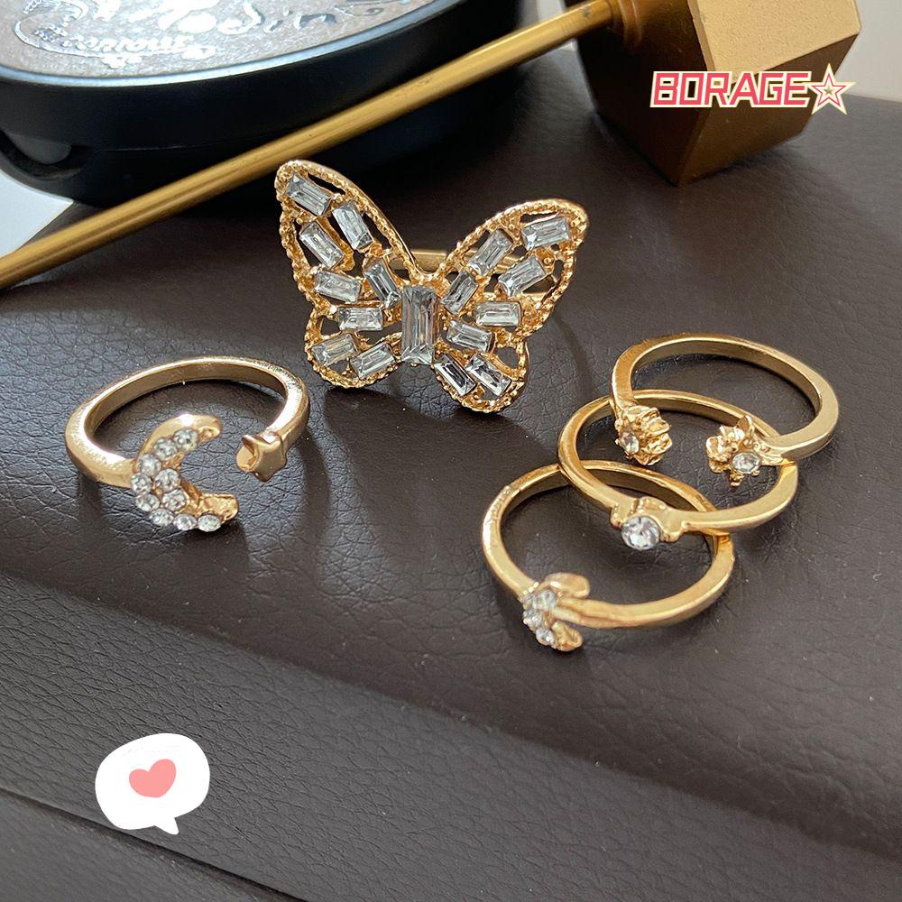 Bộ 5 Nhẫn BORAG Kim Loại Phổ Biến Làm Quà Tặng