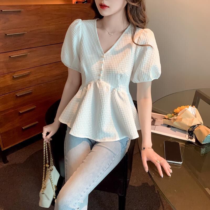 Che bụng, thu eo, thể hiện sự gầy gò, bong bóng, những chiếc áo tuyết bó tay ngắn, nữ, mùa hè, mới, hơi tây, giảm tuổi, áo ngắn, áo nhỏ, áo dài, áo dài...