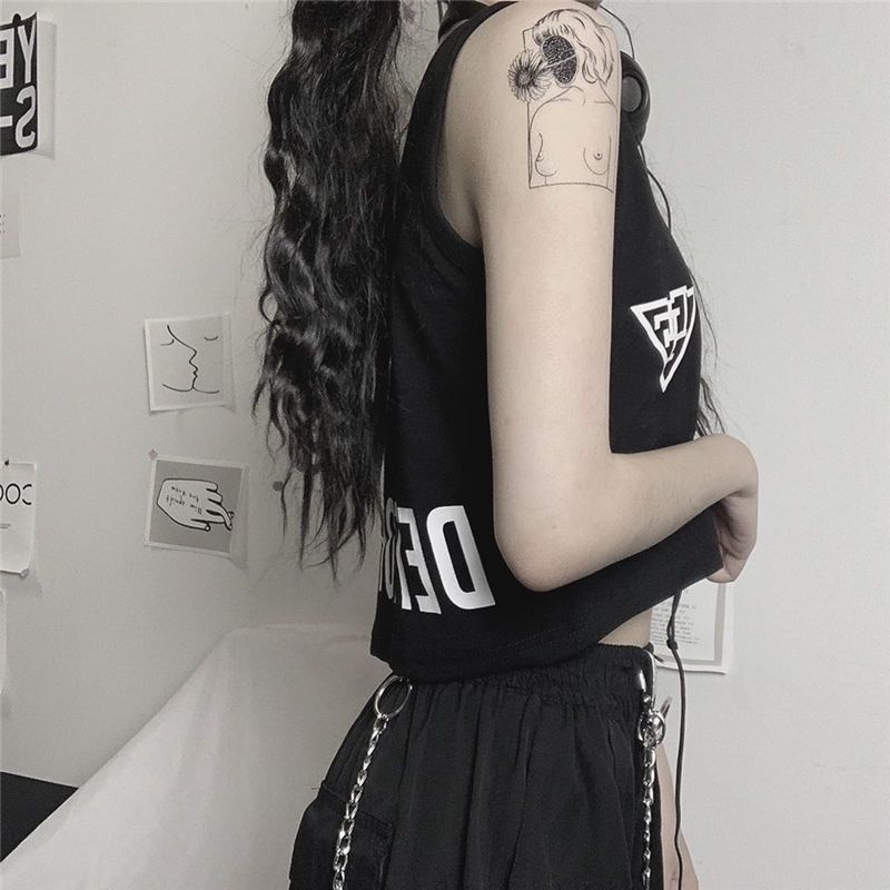 Jiashucheng Áo Croptop Thể Thao Không Tay Dáng Ngắn Rộng Thời Trang Mùa Hè Cho Nữ