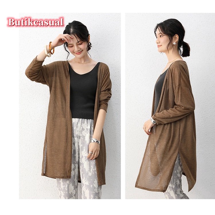 Áo Khoác cardigan Dáng Dài Rộng Tay Dài Chống Nắng Thời Trang Xuân Hè 2023 Cho Nữ