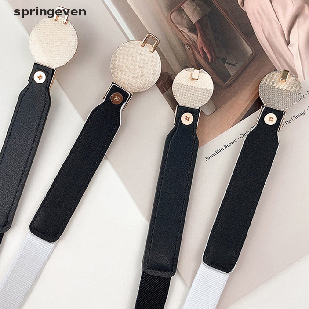 Thắt Lưng Da PU Màu Trắng / Đen Đính Hạt Ngọc Trai Thời Trang Cho Nữ