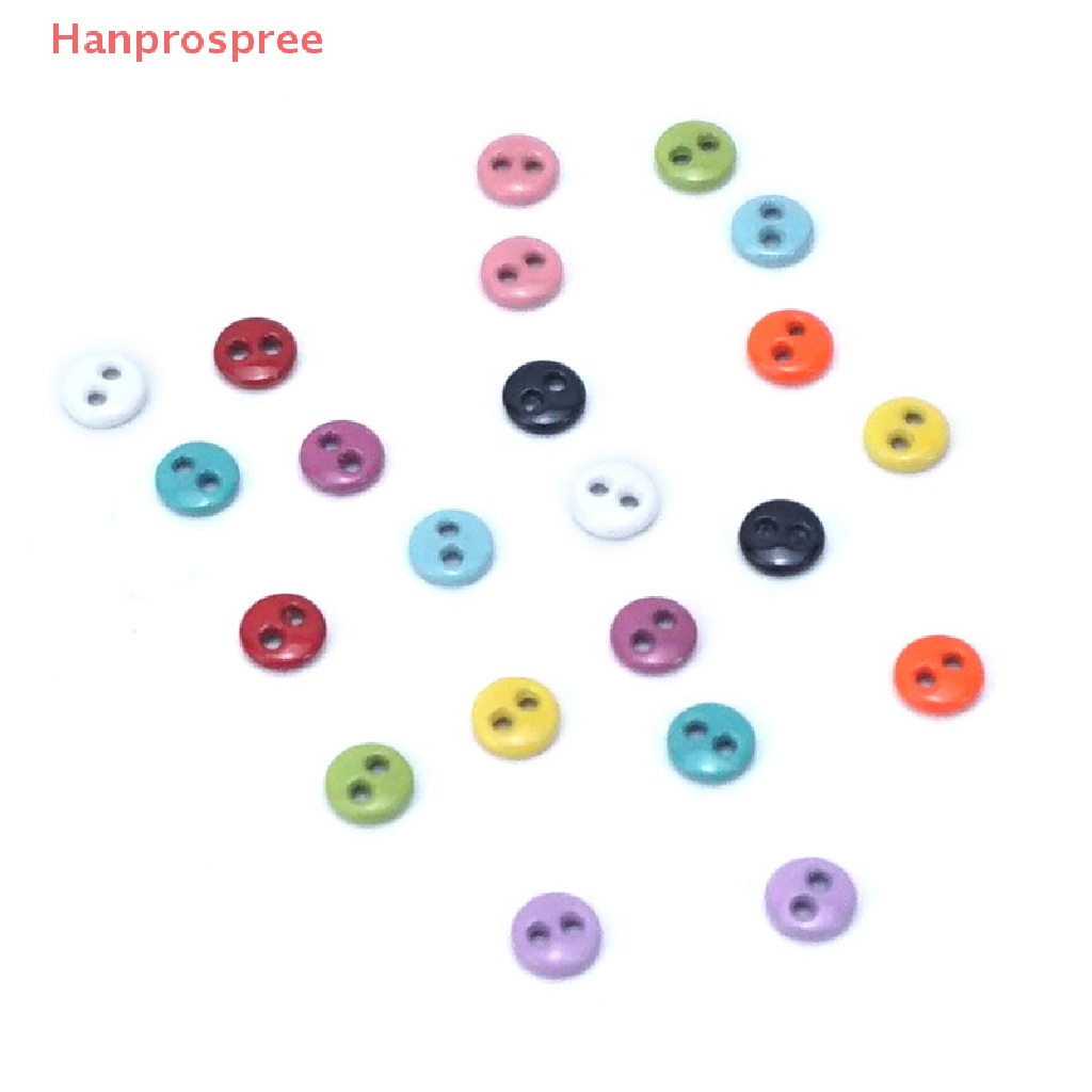 Set 10 Nút Tròn Hai Lỗ Nhiều Màu Sắc Làm Đồ Chơi Búp Bê