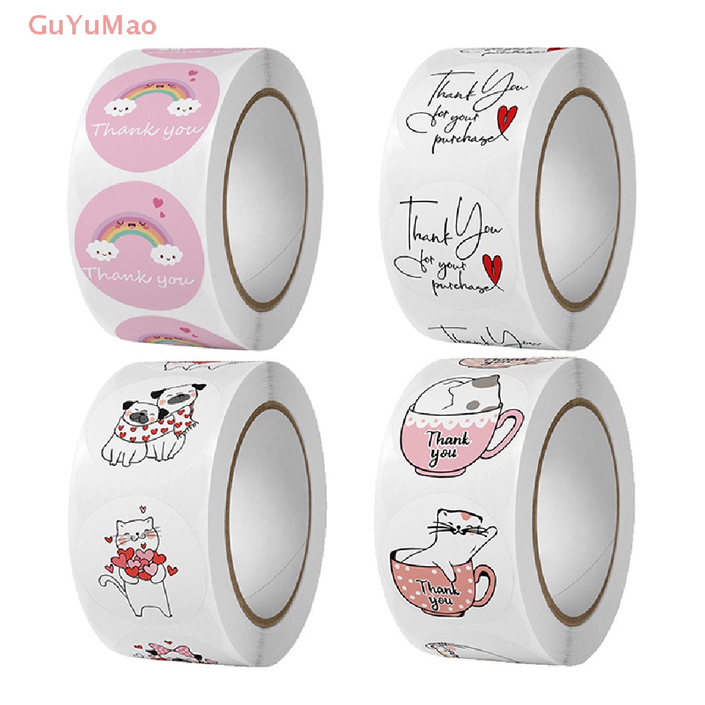 Bộ 500 Miếng Dán In Chữ Thank You for Your Purchase Dùng Trang Trí Quà Tặng