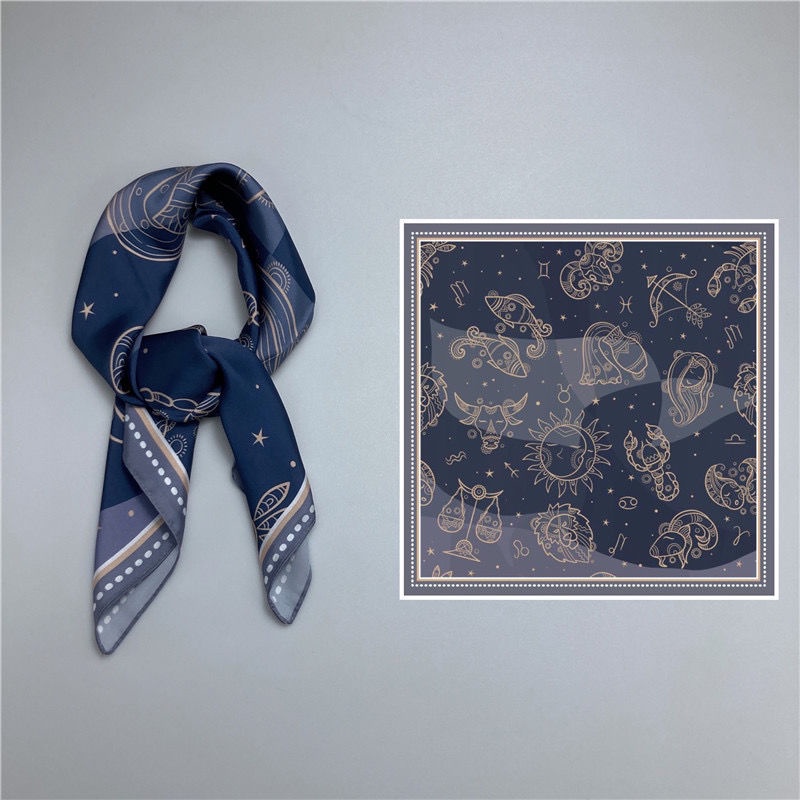 Set 50 Khăn Quàng Cổ Hình Vuông Ngắn Bằng Lụa Thiết Kế Đơn Giản