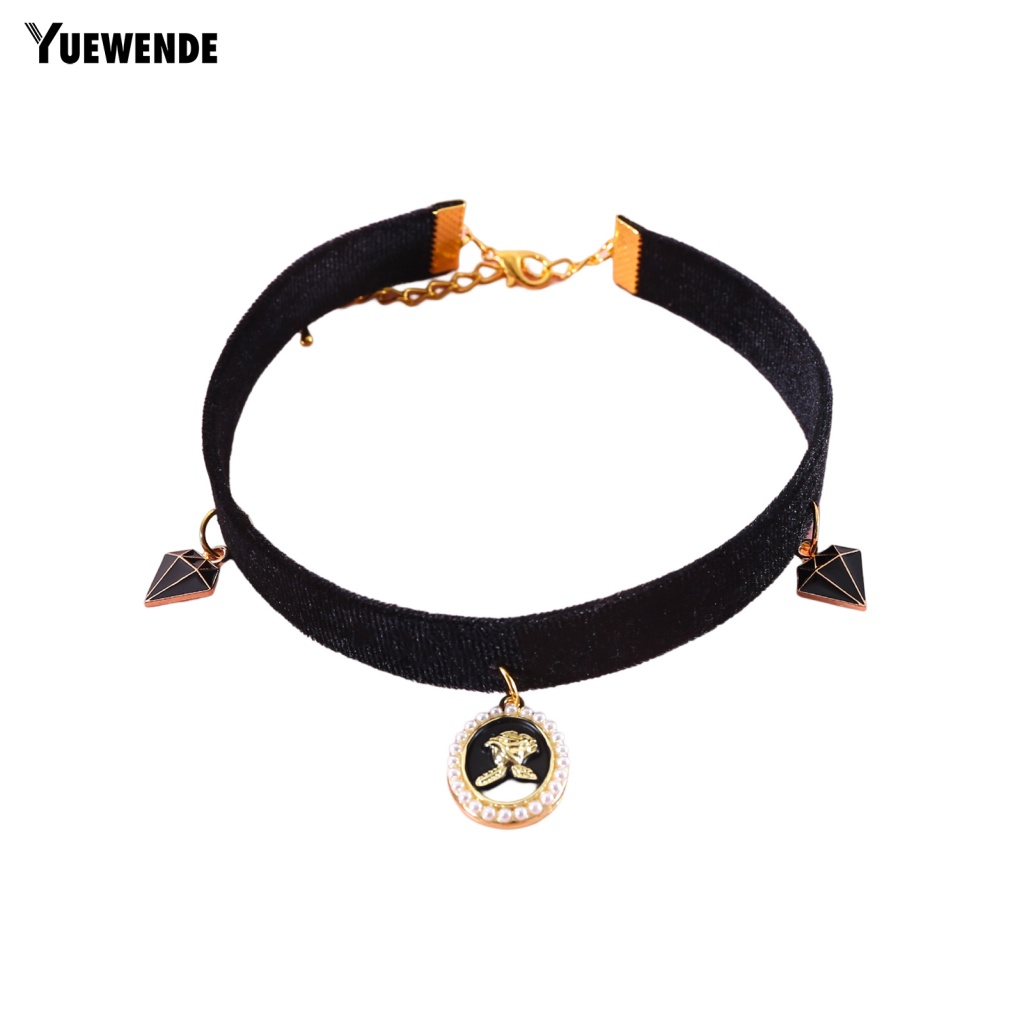 Yue.z Vòng Cổ Màu Sắc Sống Động Phong Cách Retro Kèm Mặt Dây Trang Trí Dành Cho Thú Cưng