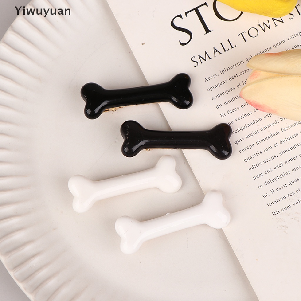 1 Cặp Kẹp Tóc Hình Xương Chó / Mèo Thời Trang Cho Nữ