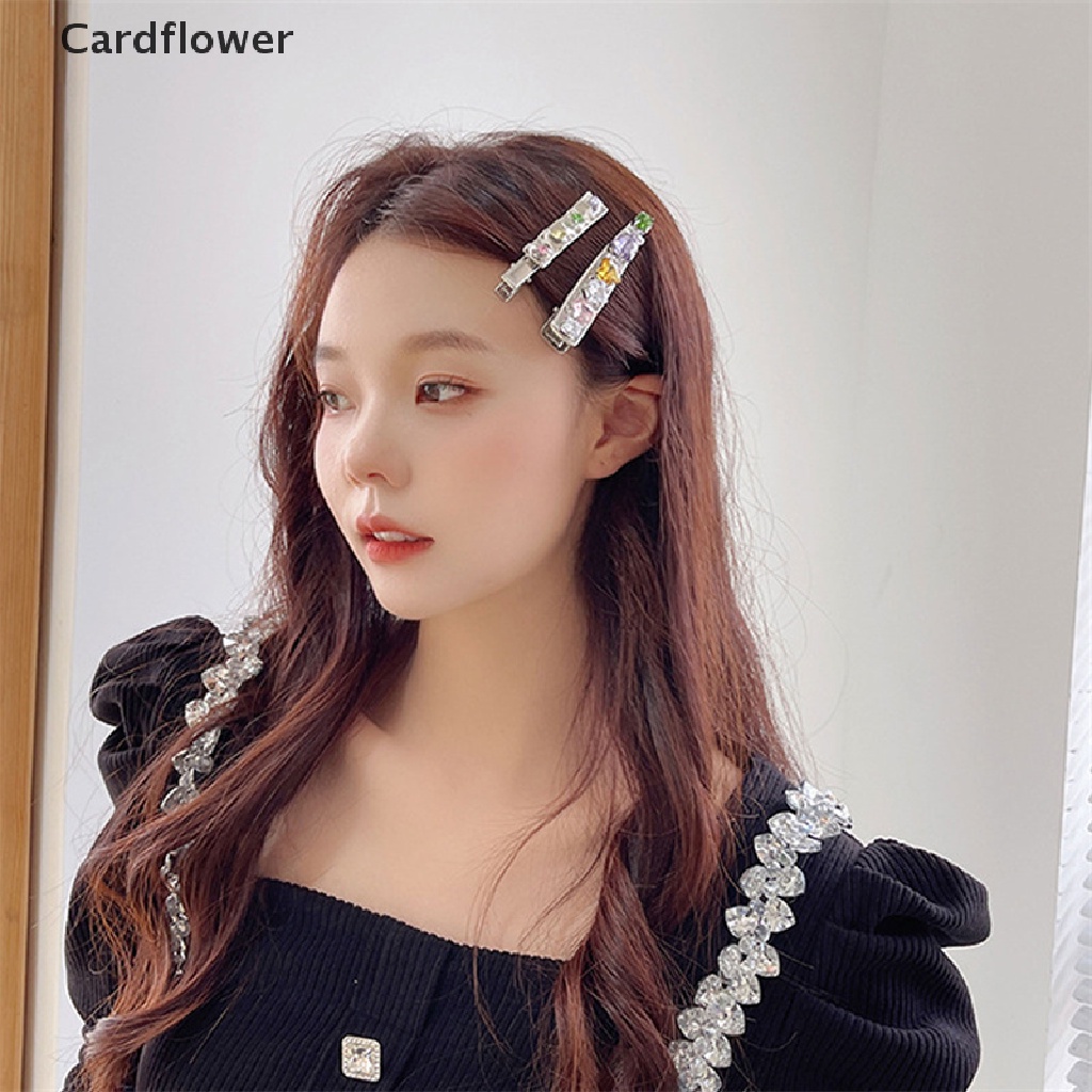 < Cardflower > Kẹp Tóc Mỏ Vịt Đính Đá Nhiều Màu Sắc Thời Trang Cổ Tích Hàn Quốc Đa Dạng