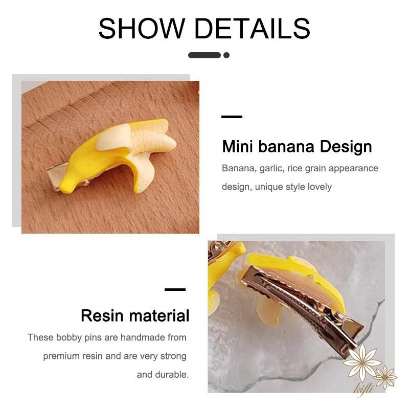 Kẹp Tóc Hình Quả Chuối Dễ Thương Sáng Tạo Vui Nhộn Cho Bé Gái