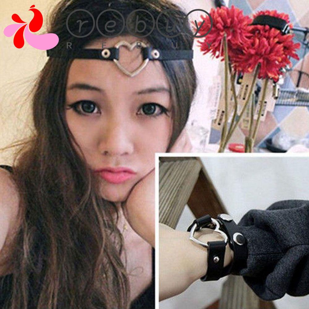 Vòng Cổ Choker Hình Trái Tim Nạm Đinh Tán Phong Cách Harajuku