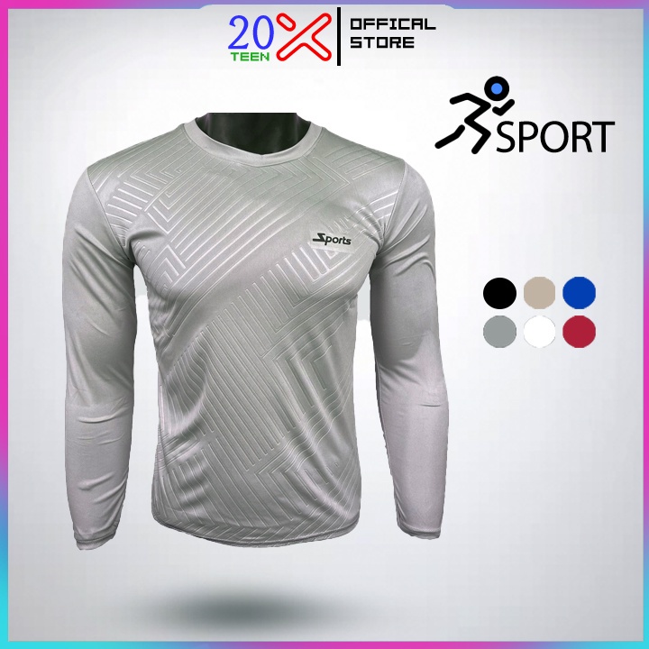 Áo thun nam tay dài, áo giữ nhiệt nam cổ tròn thun lạnh thể thao đẹp cao cấp dập vân X21N