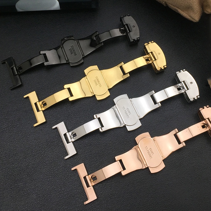 Nút Khóa Dây Đồng Hồ Bằng Thép Không Gỉ 16mm 20mm 22mm 24mm 10 / 12 / 14mm