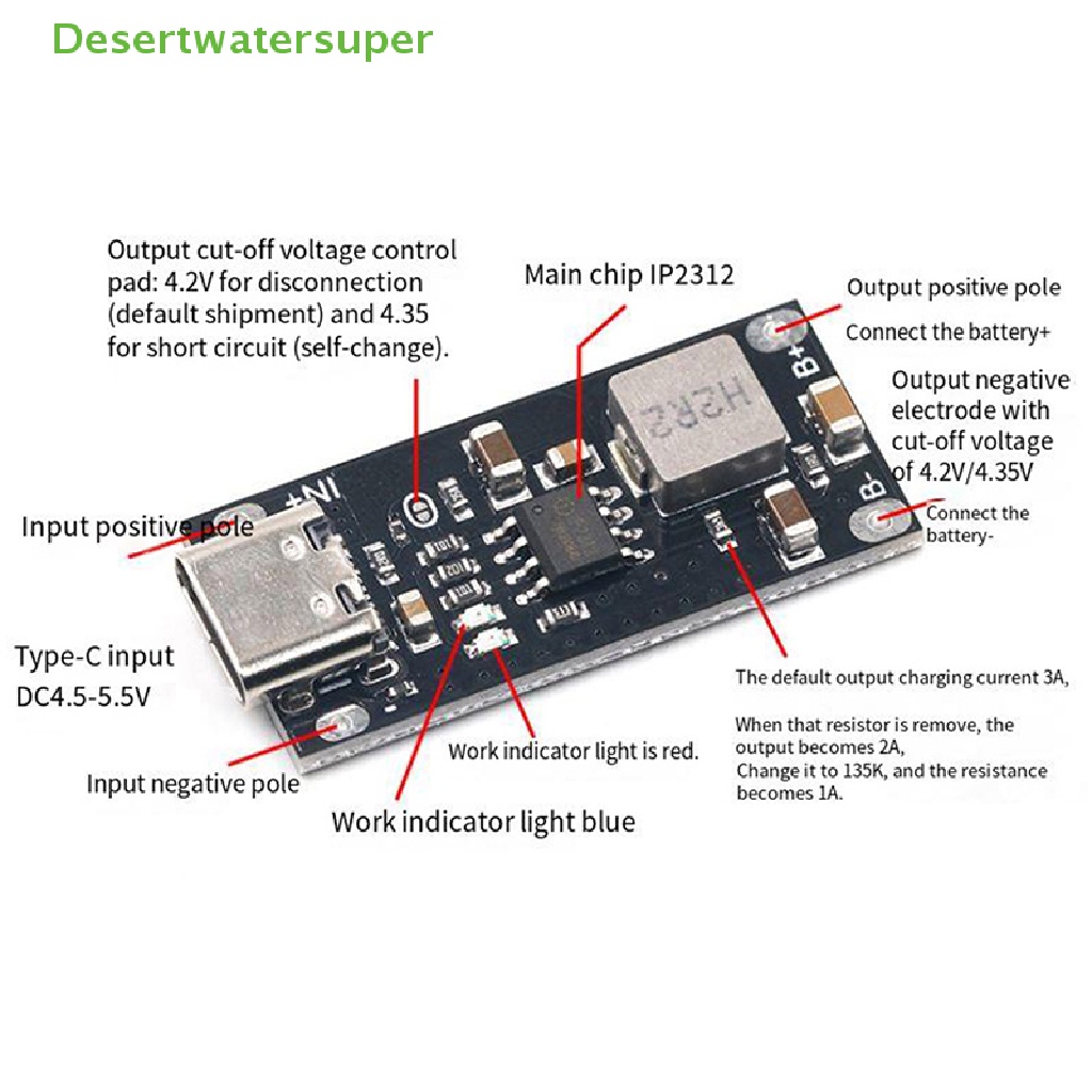 Mô Đun Sạc Nhanh Đầu Vào Type-C USB 5V Polymer