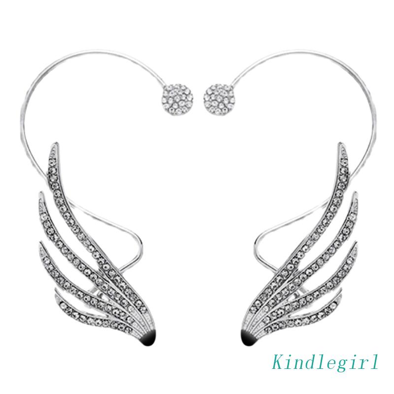 King Bông Tai Dạng Móc Kẹp Đính Đá Không Cần Khoan Lỗ Cho Nữ