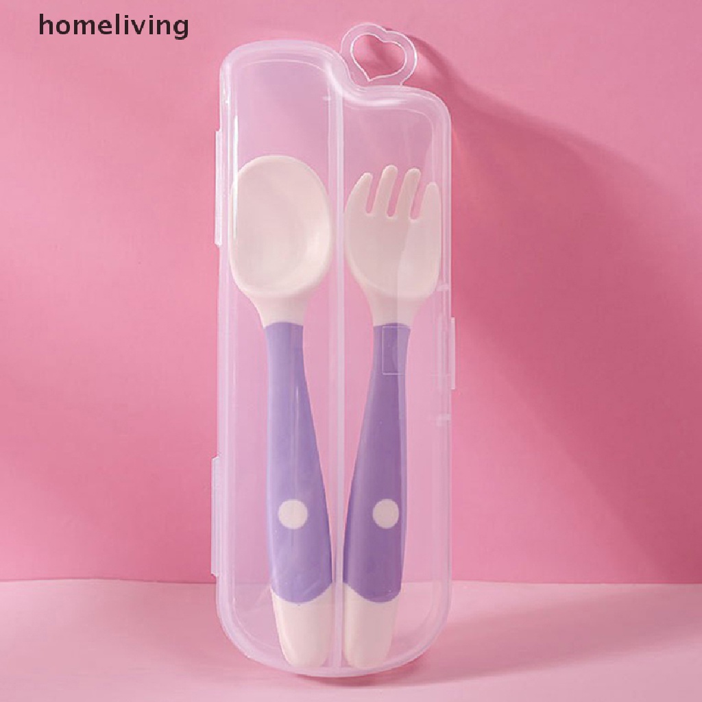 Bộ 2 Muỗng Nĩa Bằng Nhựa PP + TPE Mềm Tập Ăn Cho Bé