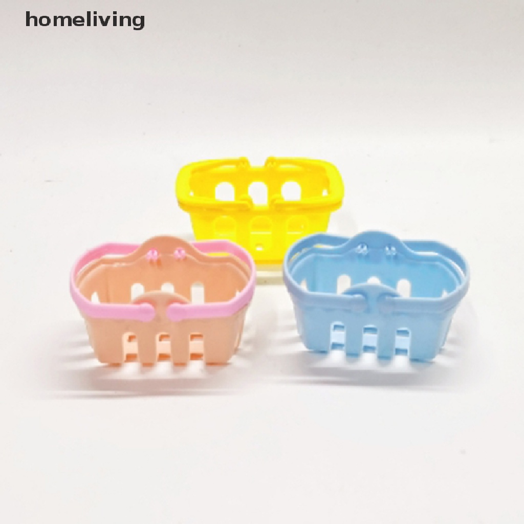 Set 2 Giỏ Nhựa Mini Đựng Trái Cây / Rau Củ / Đồ Dùng Nhà Búp Bê Tiện Lợi