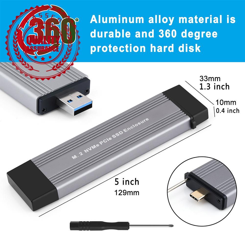 Hộp Ổ Cứng Ngoài M.2 NVME Pci-E NVME SSD NVME Cổng USB + Type C N5U5