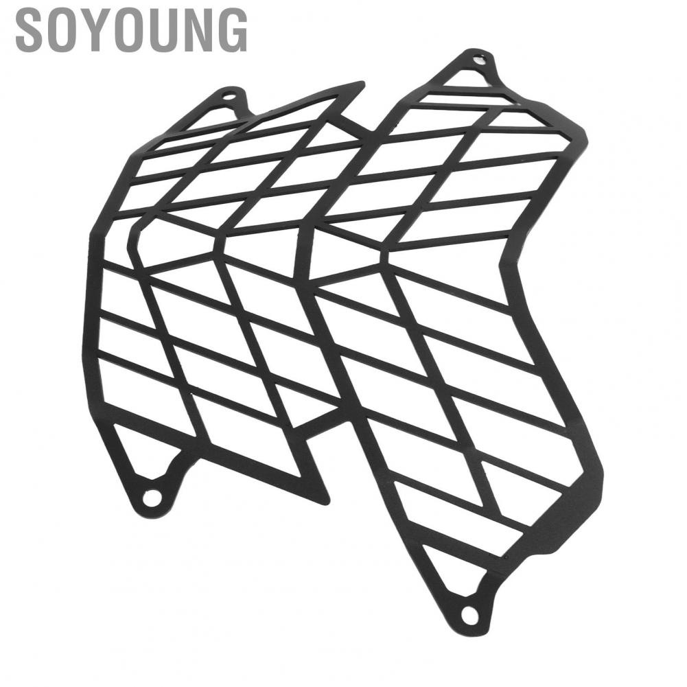 Soyoung Headlamp Guard Motorcycle Headlight Grille Stylish Look Carbon Steel for TENERE700 2019 Onwards