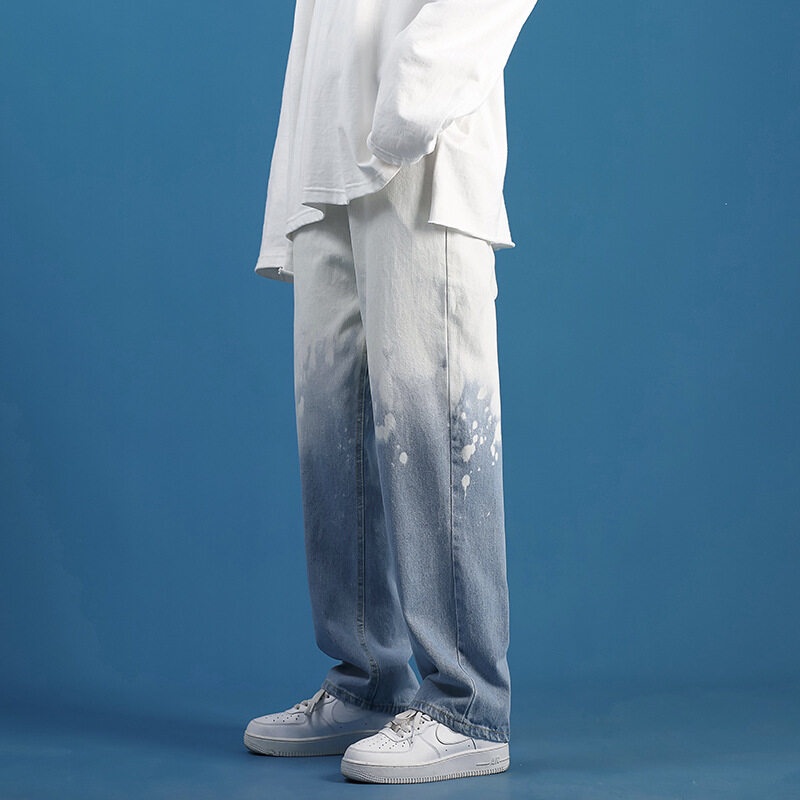 Quần Jean Dài Dáng Rộng Phong Cách Hip Hop Thời Trang Cá Tính Cho Nam
