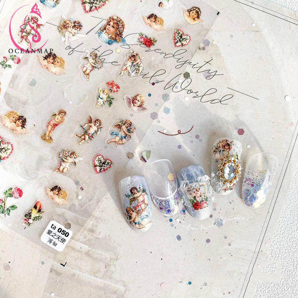 [Hàng mới về] Hình dán móng hoạ tiết thiên thần 5D trang trí móng đẹp mắt