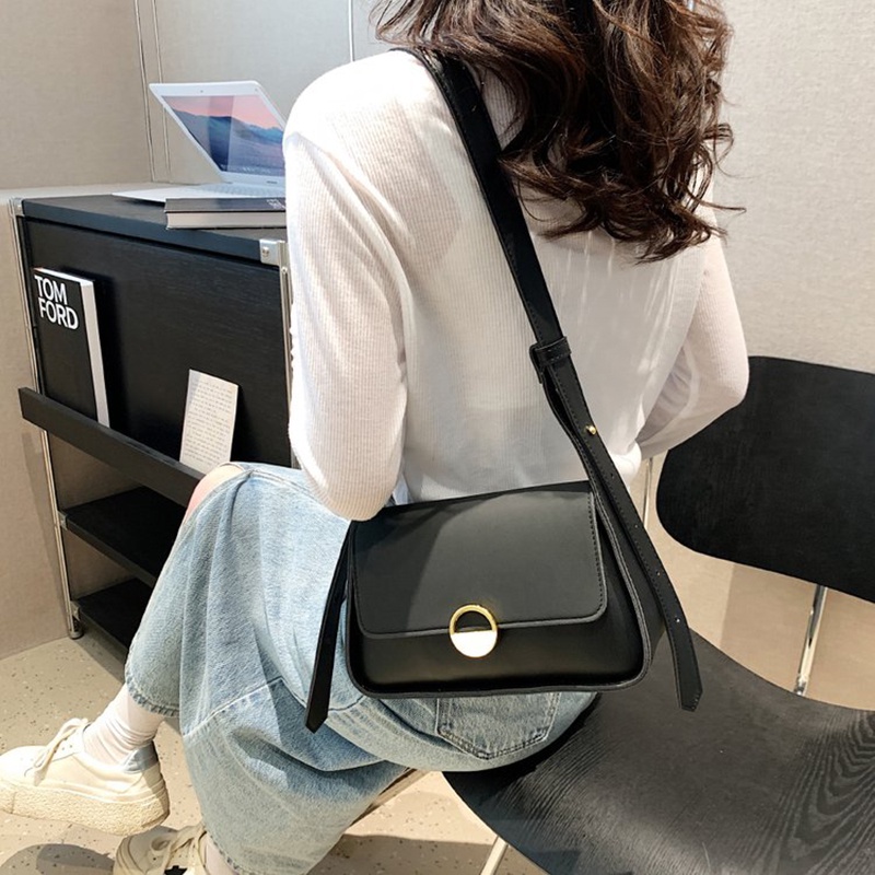 Ielgy Túi đeo dưới cánh tay Thời Trang Phương Tây Đơn Giản Màu Tương Phản Phong Cách niche Cho Nữ