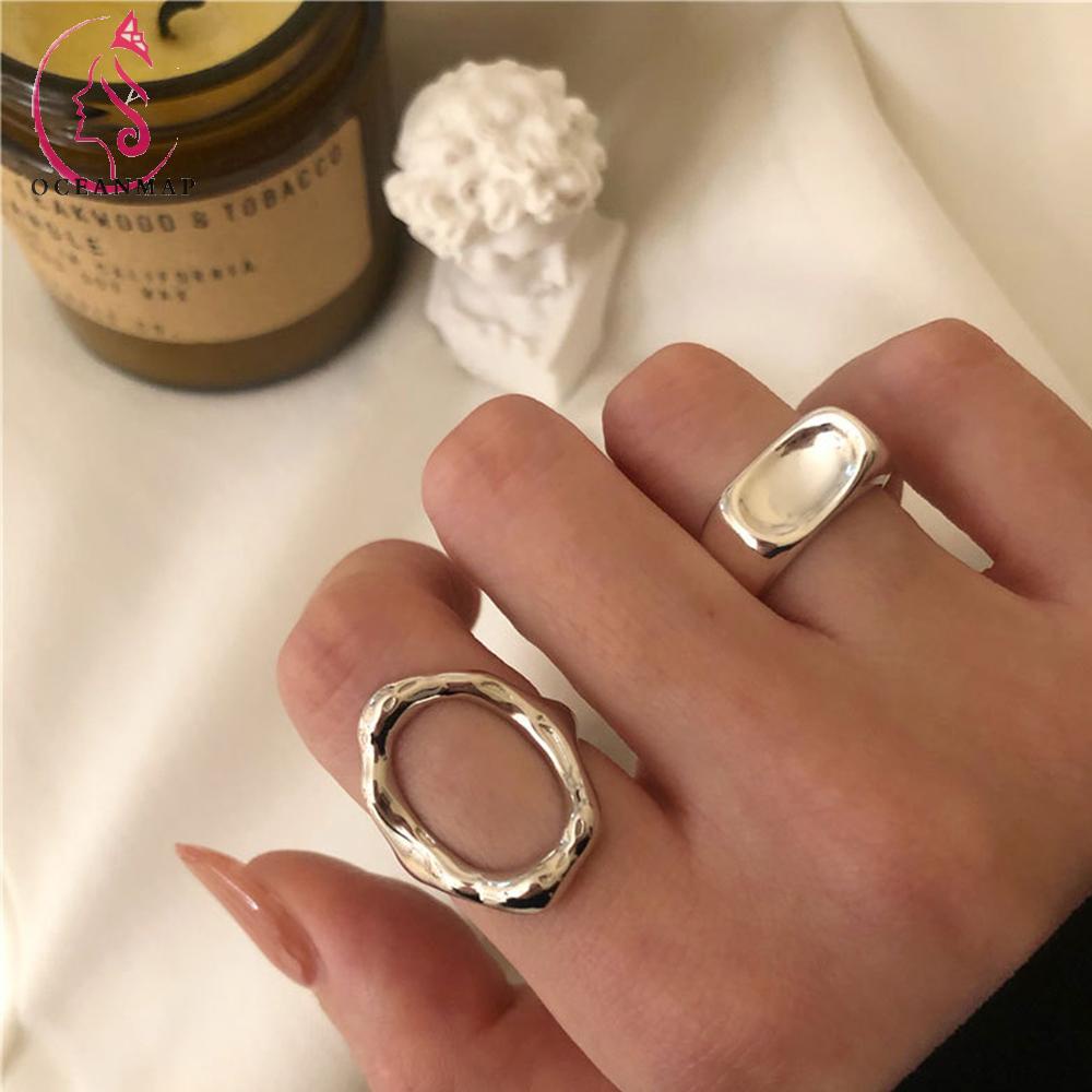 Nhẫn Đeo Tay Kim Loại Đính Đá Phong Cách Retro Cho Nữ