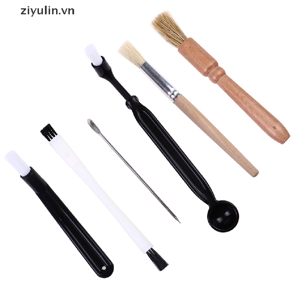 Set 3 / 5 Chổi Vệ Sinh Máy Xay Cà Phê Tay Cầm Bằng Gỗ Tiện Dụng