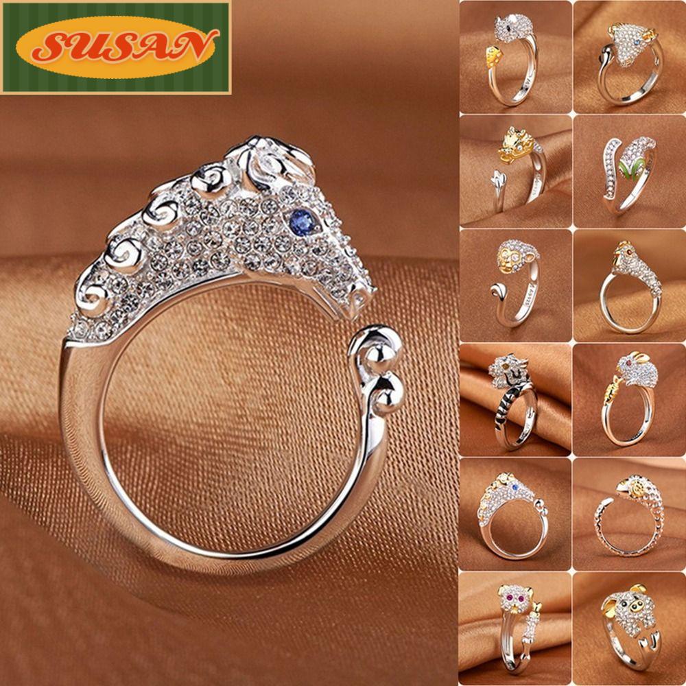 Bộ 2 Nhẫn Hình Động Vật Có Thể Điều Chỉnh Kích Cỡ