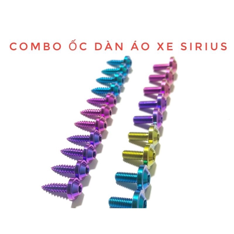 (GR5 XỊN) Combo full ốc titan dàn áo xe Sirius