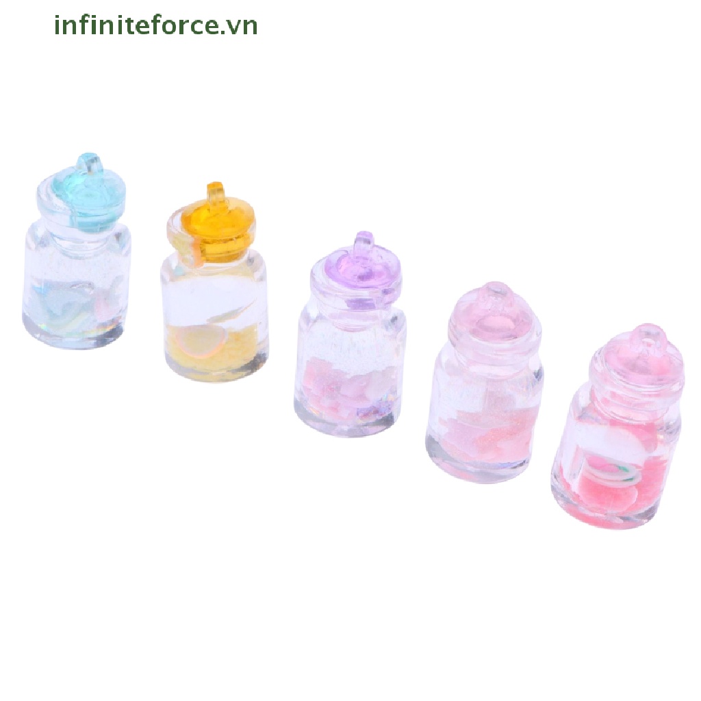 Set 10 Mặt Dây Chuyền Resin Phát Sáng DIY Hình Chai Nước Hoạt Hình Đáng Yêu