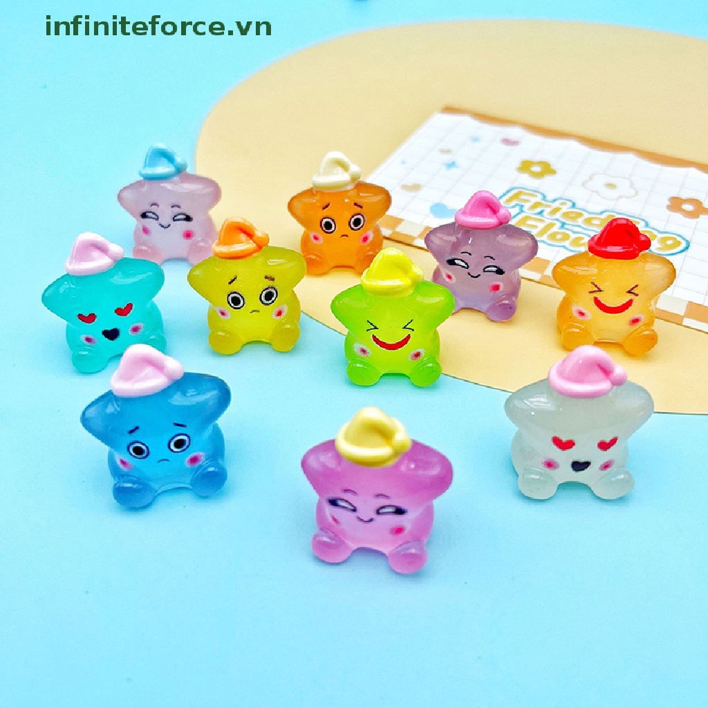 Set 2 Ngôi Sao Dạ Quang Mini Bằng Nhựa Resin Dễ Thương Dùng Trang Trí