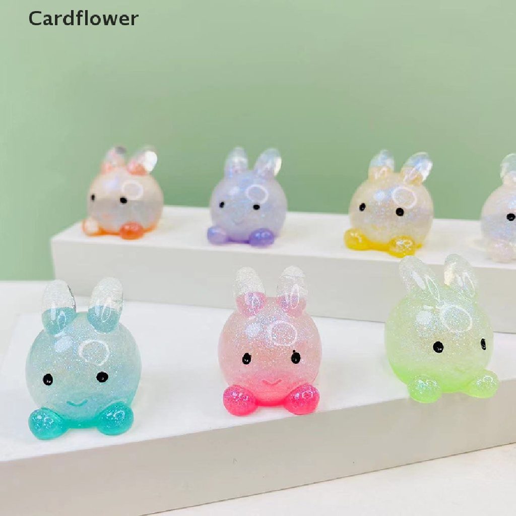 Bộ 5 Đồ Chơi Thỏ Hoạt Hình Mini Bằng Nhựa Resin Phát Sáng Trang Trí Sân Vườn Nhà Cửa Crafg