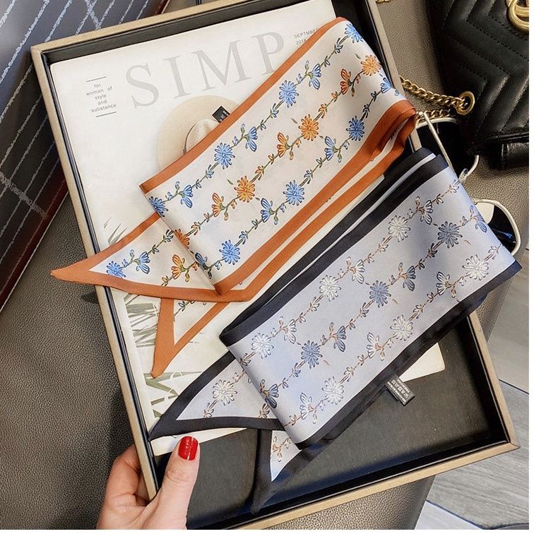 Khăn Quàng Cổ Dài Đa Năng In Họa Tiết Hoa Cổ Điển