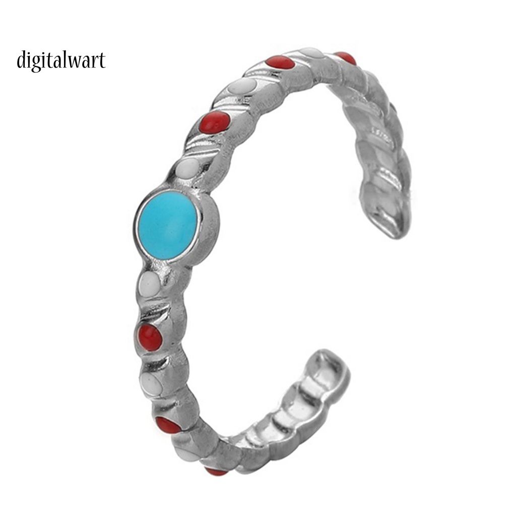 Kỹ Thuật Số| Nhẫn Hở Bằng Thép Không Gỉ Điều Chỉnh Được Nhiều Màu Sắc Trang Trí Hình Tròn Cho Nữ Mặc Hàng Ngày