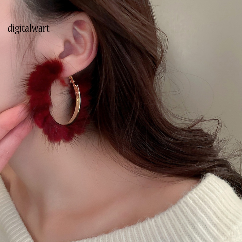 Kỹ Thuật Số| 1 Đôi Bông Tai Khoen Tròn Lớn Màu Trơn Thời Trang Dự Tiệc Dành Cho Nữ