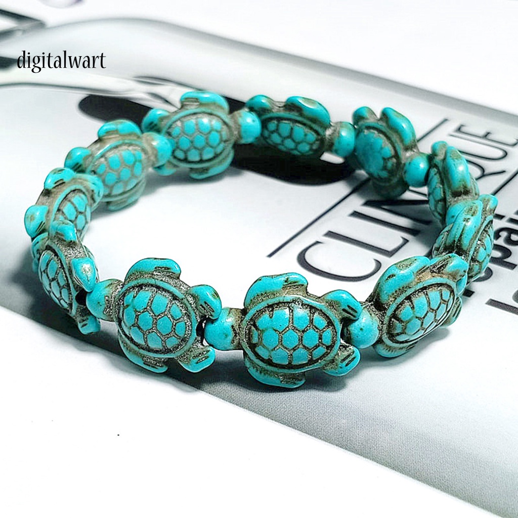 Kỹ Thuật Số| Vòng Tay Unisex Đính Đá Ngọc Lam Giả Hình Động Vật Biển Hawaiian Thân Thiện Với Môi Trường