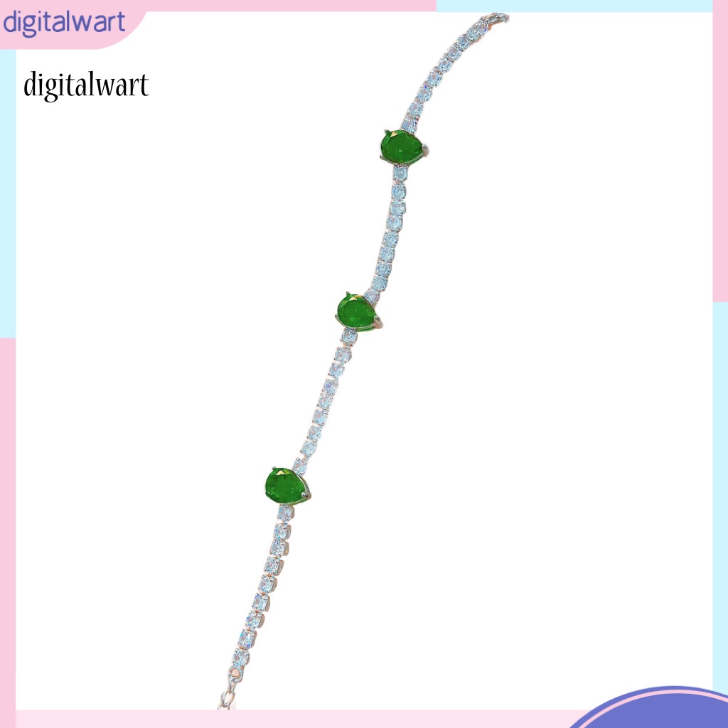 Kỹ Thuật Số| Vòng Tay Cô Dâu Đính Đá Zircon Hình Giọt Nước Có Thể Điều Chỉnh Kích Thước